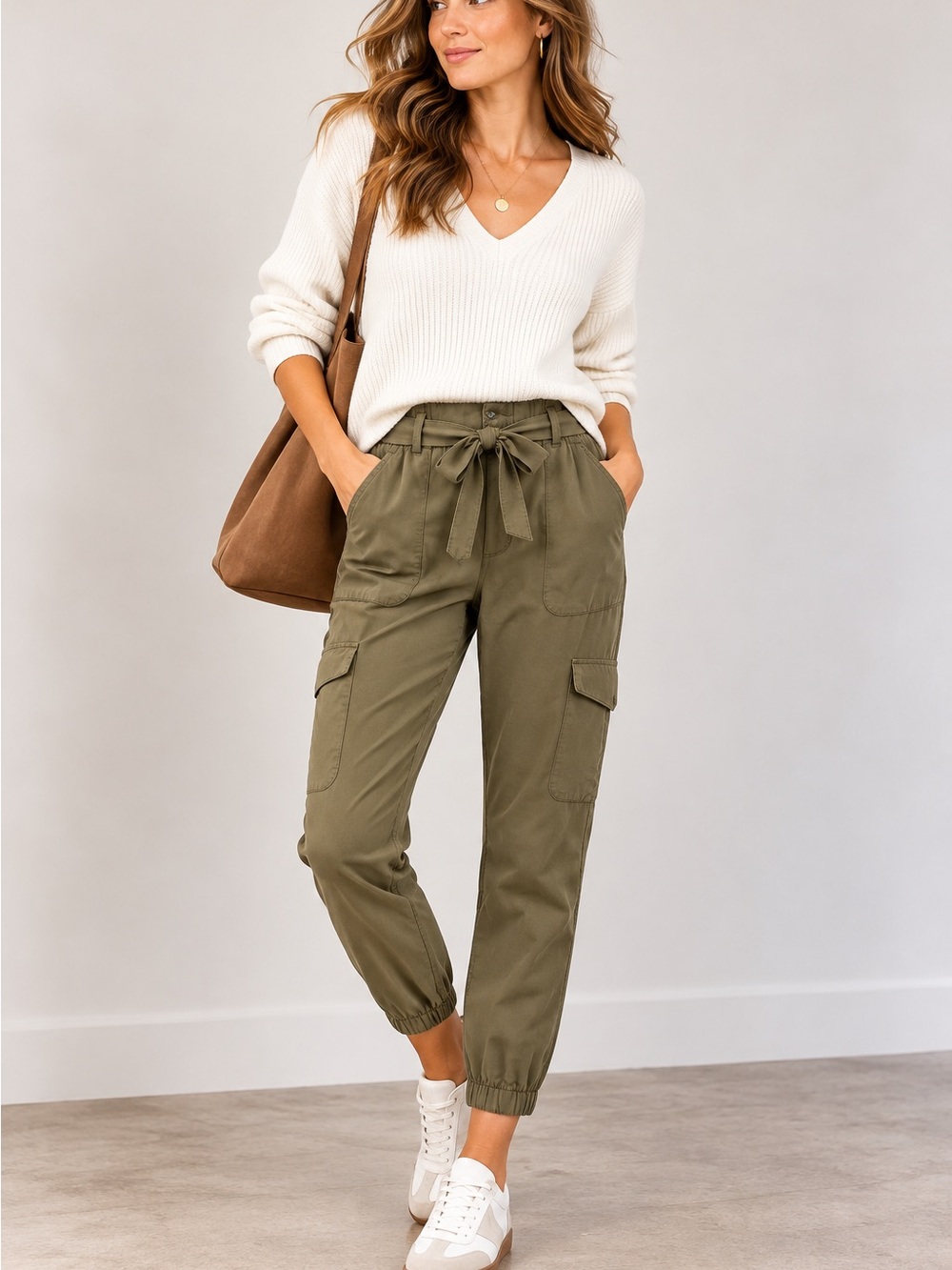 🍂 Banana Republic Belted Cargo Jogger Pants – Size Small